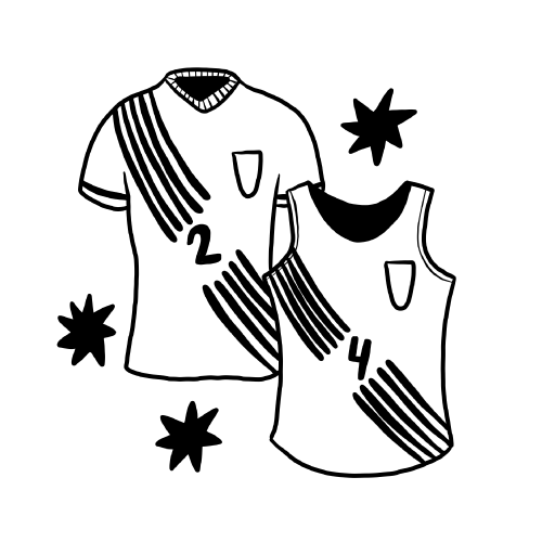 Illustration of two sports outfits