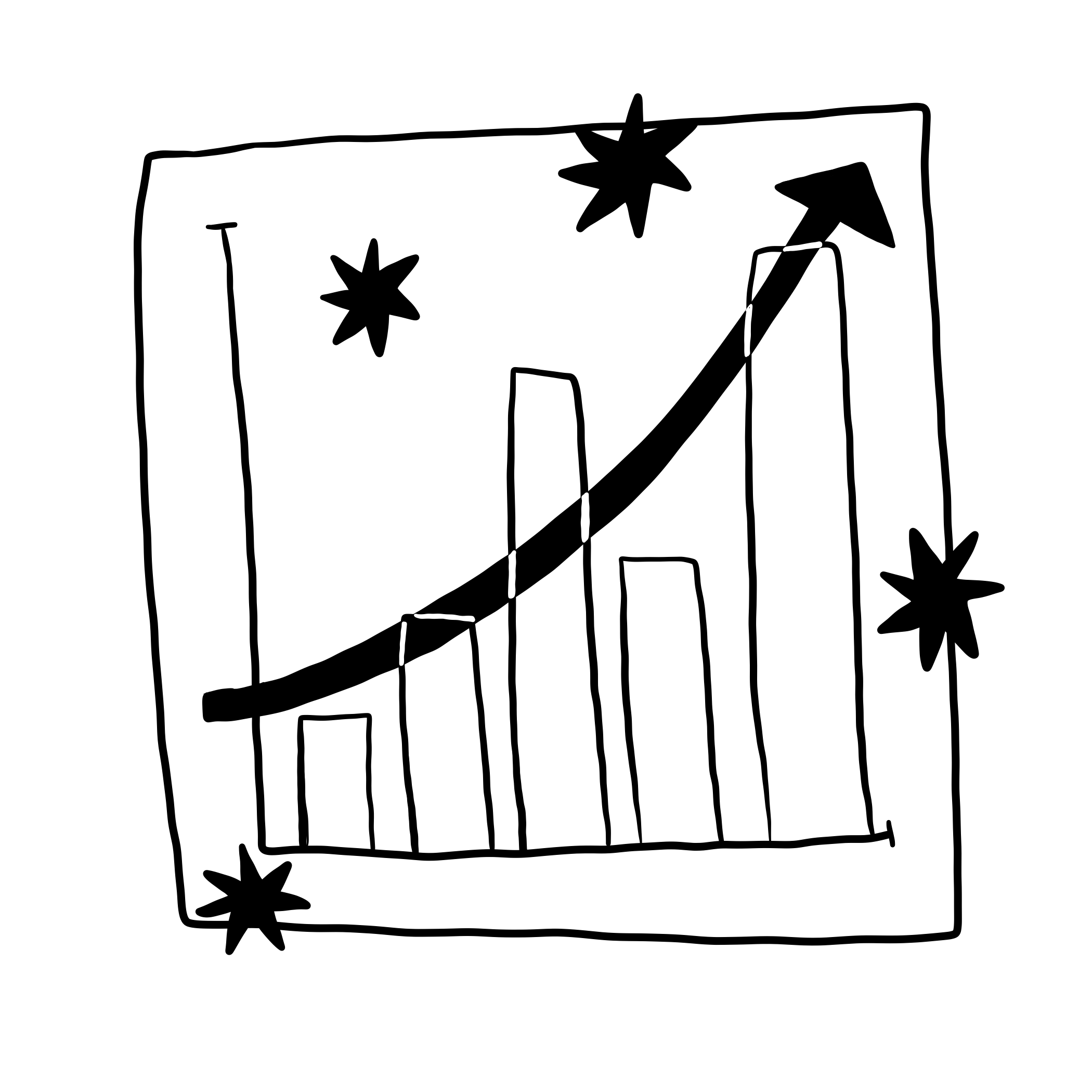 Illustration of graph with arrow curving upwards